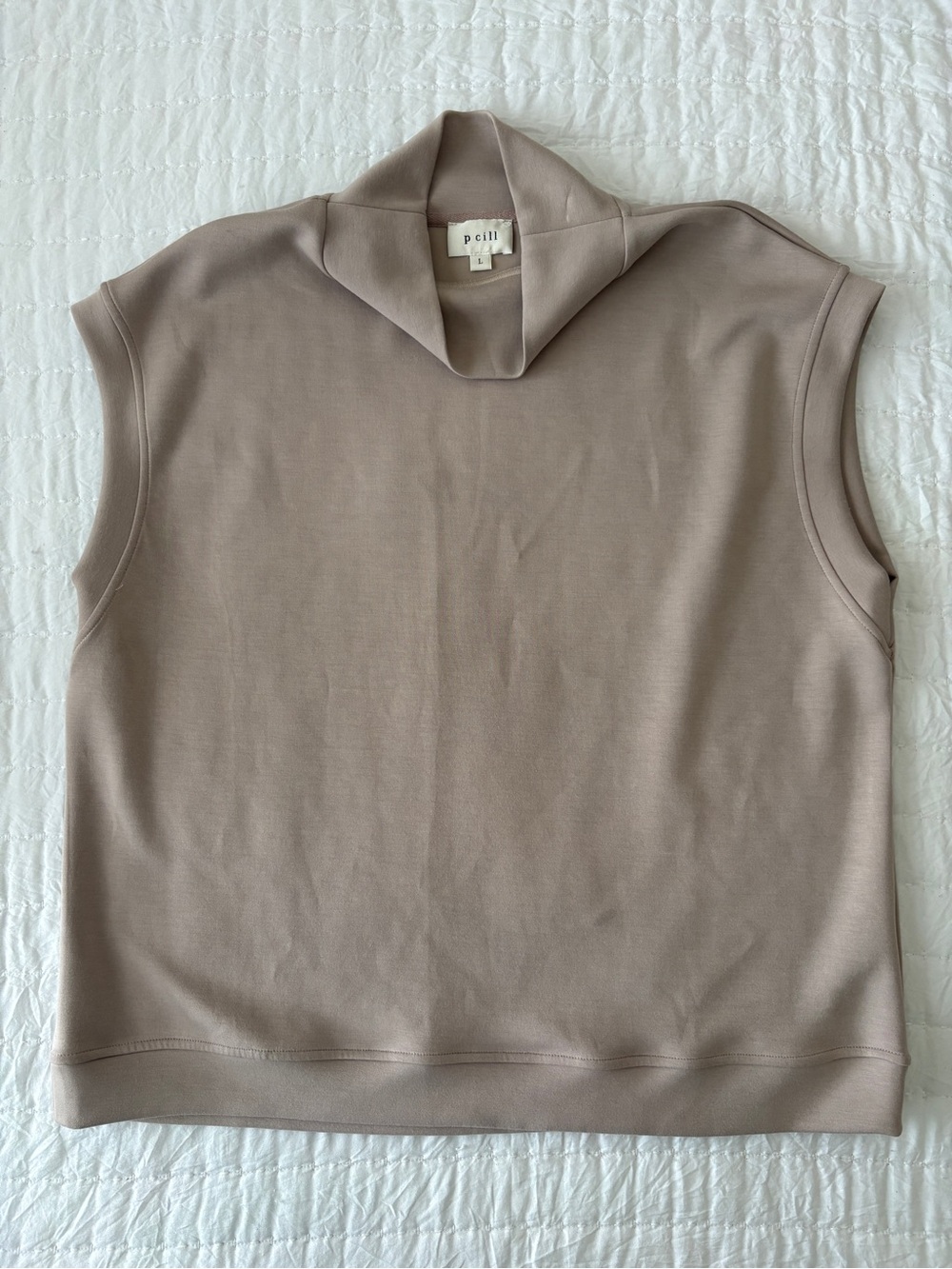 Pcill Taupe Mock-Neck Sleeveless Tank
